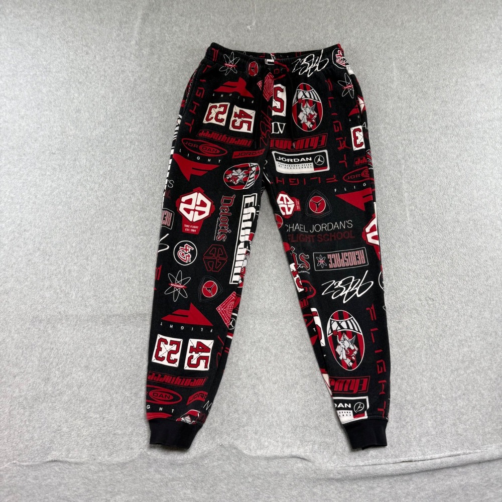 Jordan Flight School Sweatpants Mens M Printed Red All Over Print HM7257-010